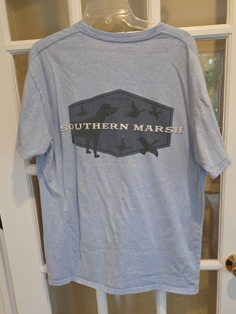 Southern Marsh Light Blue Short Sleeve Graphic Pocket Tee w/ Navy Logo Size: L